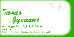 tamas gyemant business card